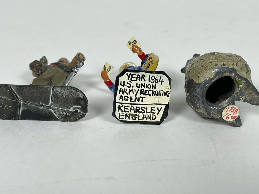 Set Of Three Vintage Small Metal Miniature Hand Painted Figurines [Photo 2]