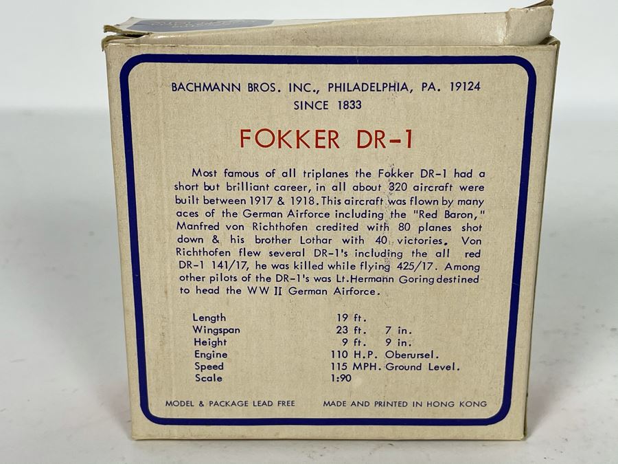 Bachmann Mini-Planes Authentic Scale Fokker DR-1 Red Baron German Model Plane With Box [Photo 8]