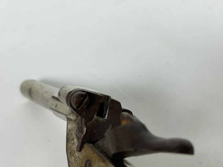 Vintage Miniature Starter Pistol Handcrafted Of Steel And Wood 4.5W X 2.5H [Photo 8]