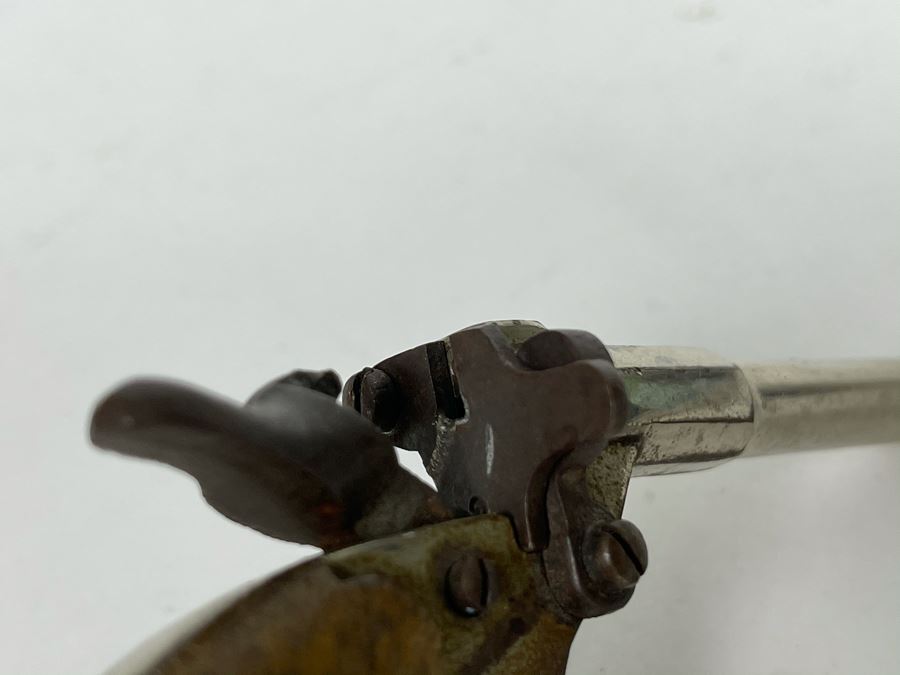 Vintage Miniature Starter Pistol Handcrafted Of Steel And Wood 4.5W X 2.5H [Photo 9]