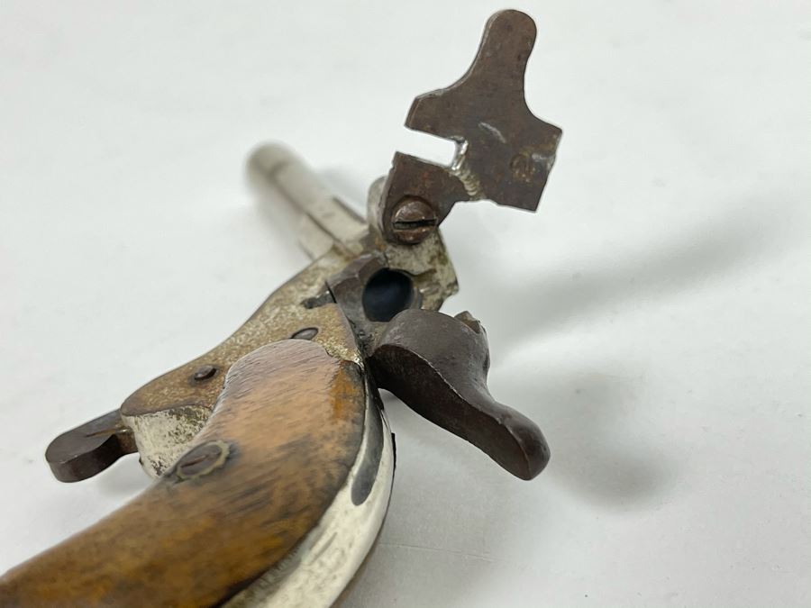 Vintage Miniature Starter Pistol Handcrafted Of Steel And Wood 4.5W X 2.5H [Photo 6]