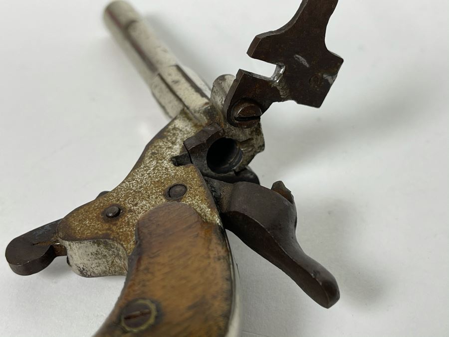 Vintage Miniature Starter Pistol Handcrafted Of Steel And Wood 4.5W X 2.5H [Photo 7]