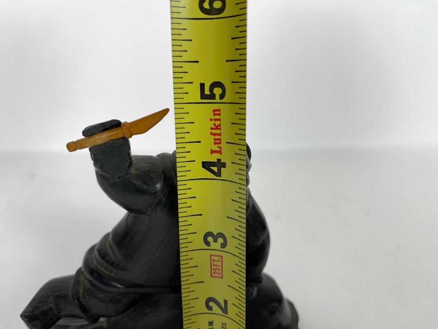 Vintage Haida Argillite Black Stone Carving Sculpture - From Island Off The Coast Of British Columbia Canada 5W X 5H [Photo 12]