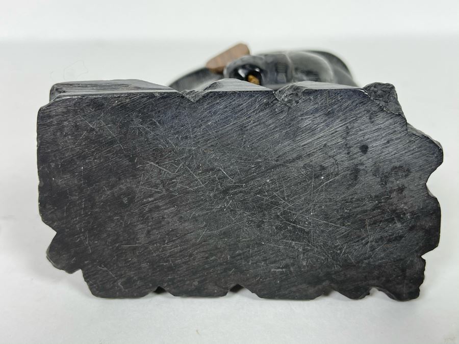 Vintage Haida Argillite Black Stone Carving Sculpture - From Island Off The Coast Of British Columbia Canada 3.5W X 4.5H [Photo 9]