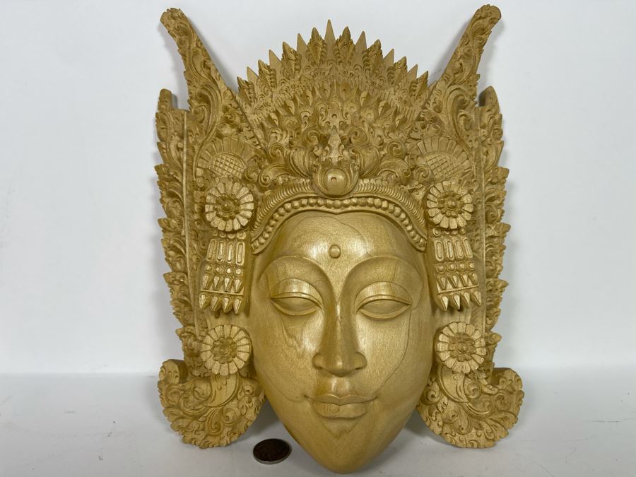 Balinese Mother Earth Crocodile Wooden Carved Mask By Komang Agus Novica Collection Indonesia 10W X 11H [Photo 2]