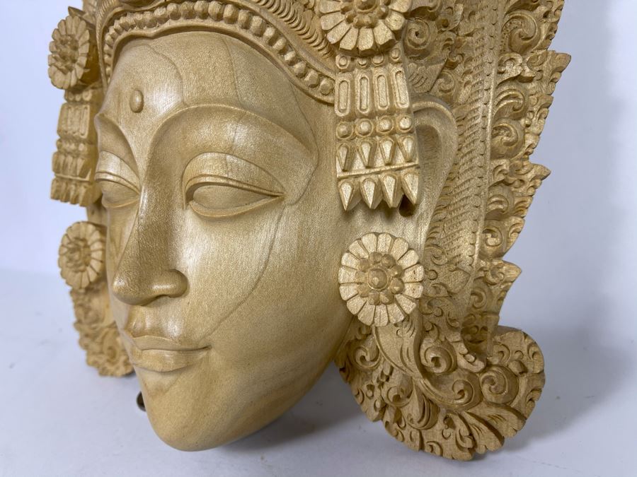 Balinese Mother Earth Crocodile Wooden Carved Mask By Komang Agus Novica Collection Indonesia 10W X 11H [Photo 9]