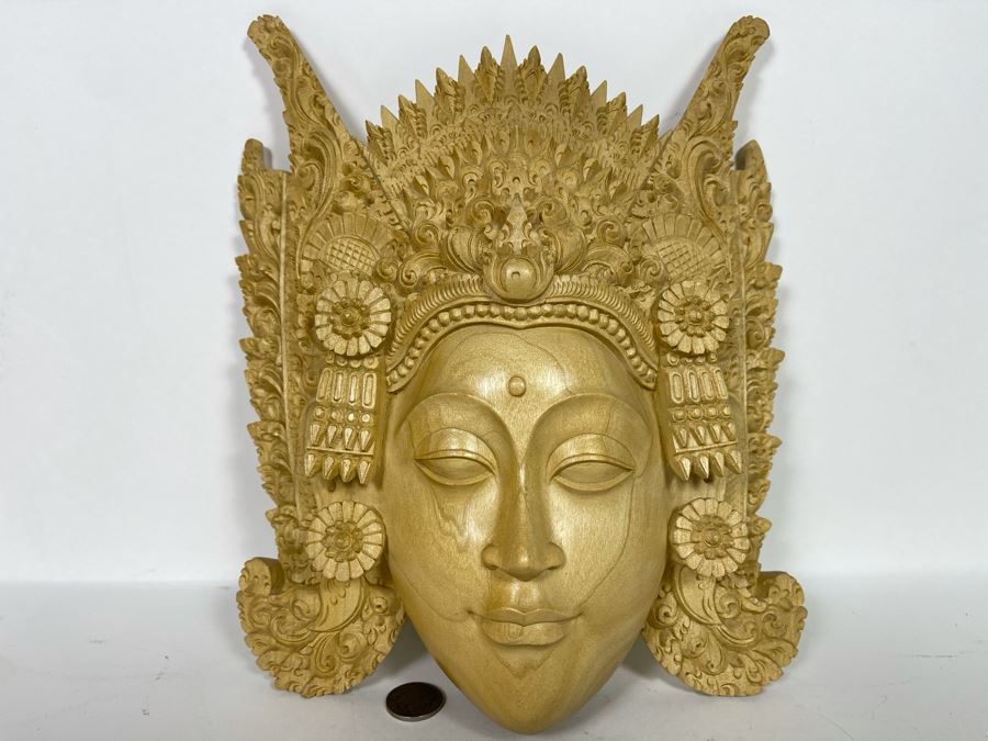 Balinese Mother Earth Crocodile Wooden Carved Mask By Komang Agus Novica Collection Indonesia 10W X 11H [Photo 3]