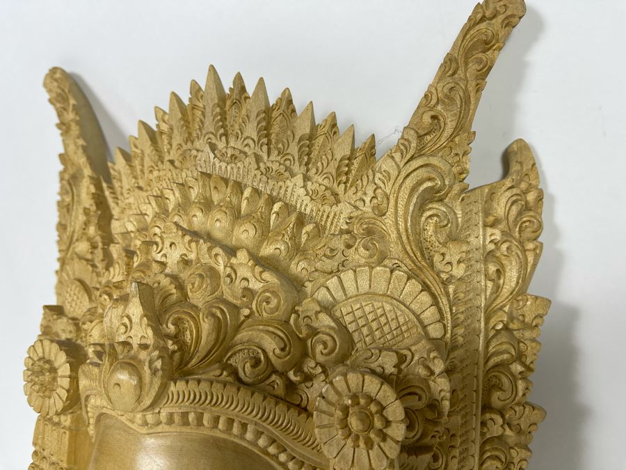 Balinese Mother Earth Crocodile Wooden Carved Mask By Komang Agus Novica Collection Indonesia 10W X 11H [Photo 7]