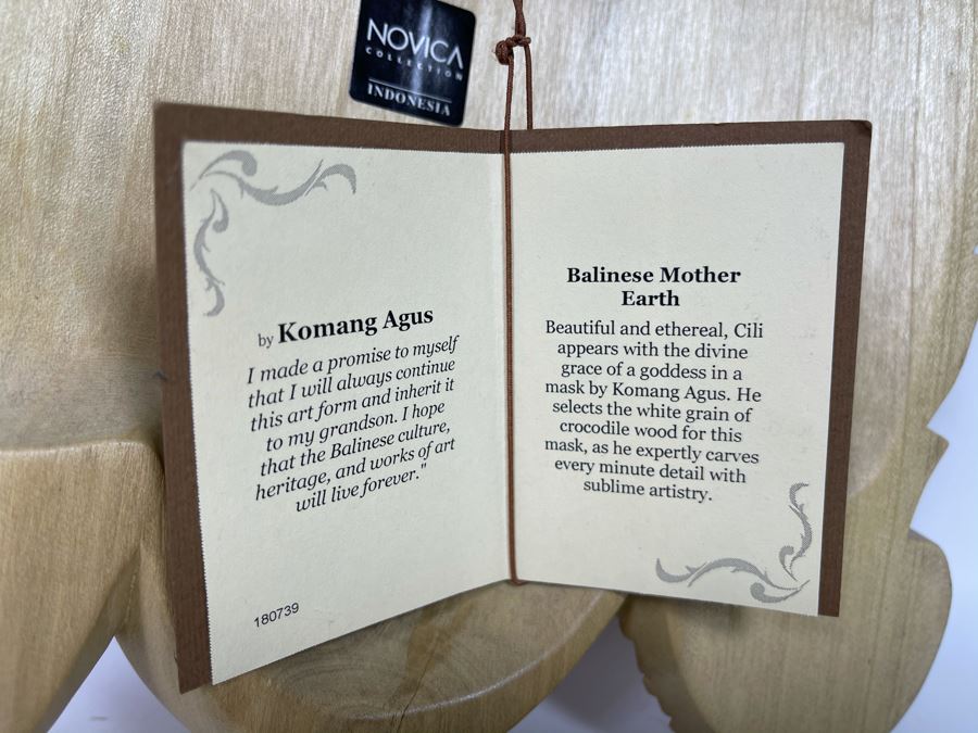 Balinese Mother Earth Crocodile Wooden Carved Mask By Komang Agus Novica Collection Indonesia 10W X 11H [Photo 13]