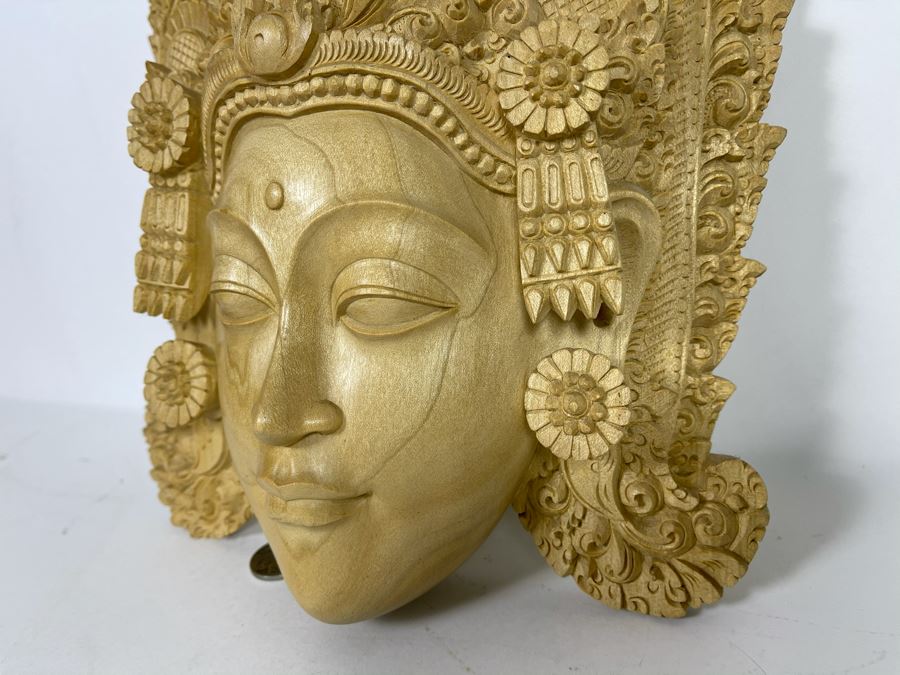 Balinese Mother Earth Crocodile Wooden Carved Mask By Komang Agus Novica Collection Indonesia 10W X 11H [Photo 8]