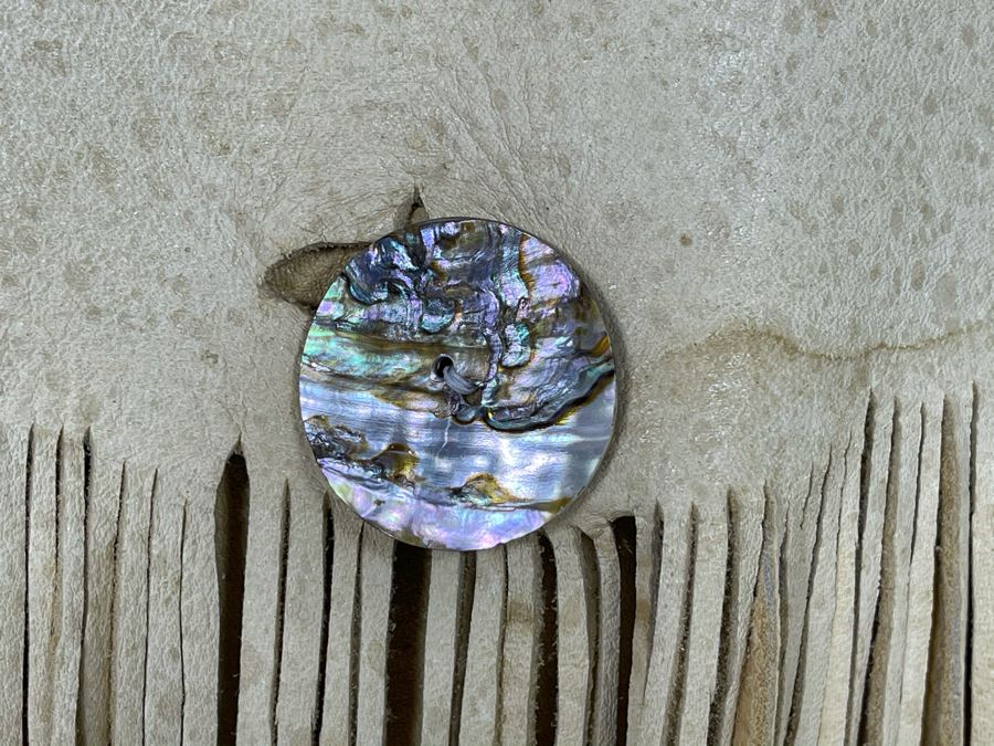 Handmade Leather Native American Tassled Drum Cover With Carrying Strap (No Drum) [Photo 4]