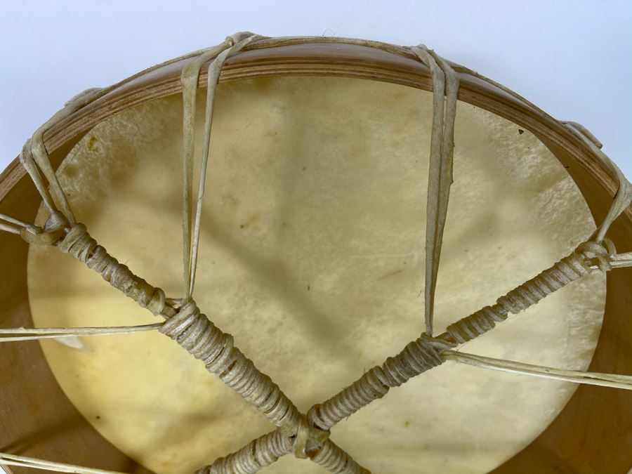 Vintage Hand Crafted Medicine Drum With Drum Beater 16R X 3D [Photo 11]