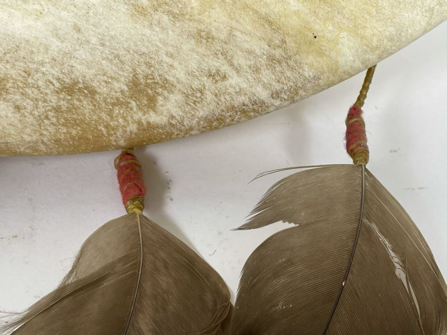 Vintage Hand Crafted Medicine Drum With Drum Beater 16R X 3D [Photo 5]