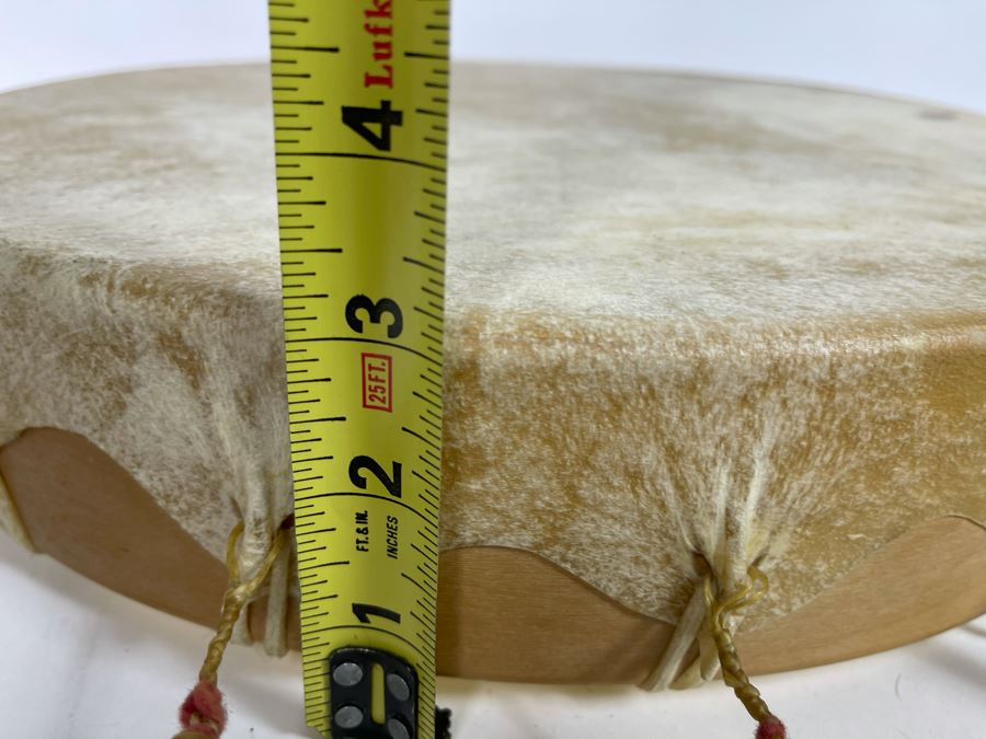 Vintage Hand Crafted Medicine Drum With Drum Beater 16R X 3D [Photo 13]