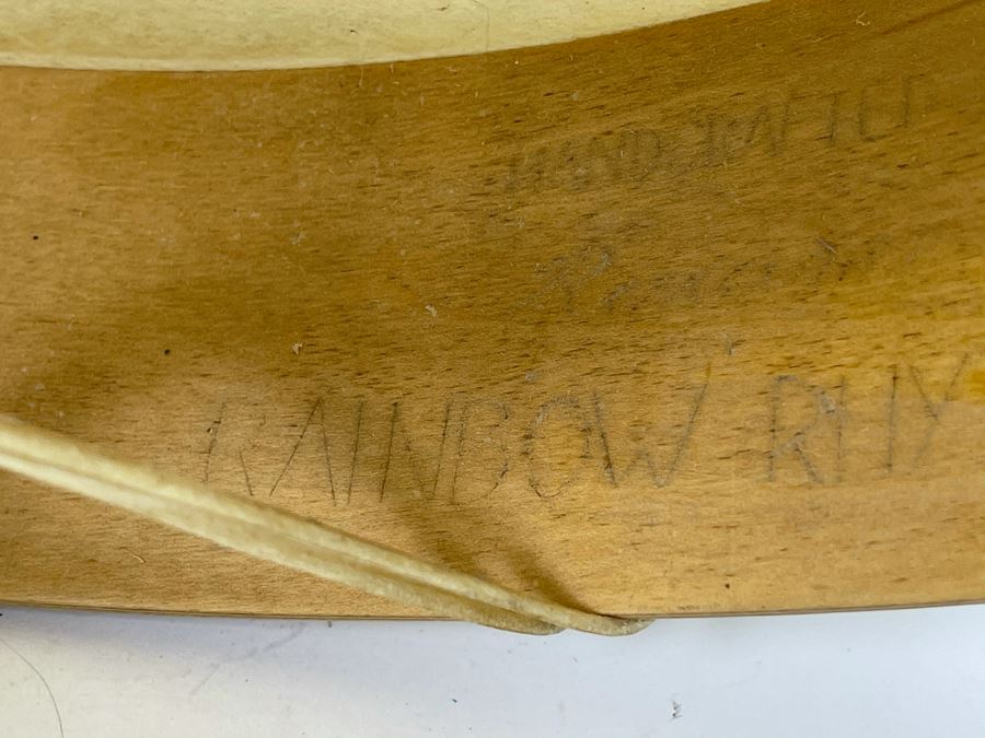Vintage Hand Crafted Medicine Drum Signed Rainbow Rhythms With Drum Beater 16R X 3D [Photo 10]