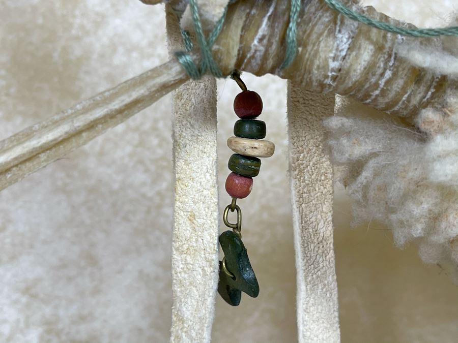 Vintage Hand Crafted Medicine Drum Signed Rainbow Rhythms With Drum Beater 16R X 3D [Photo 8]