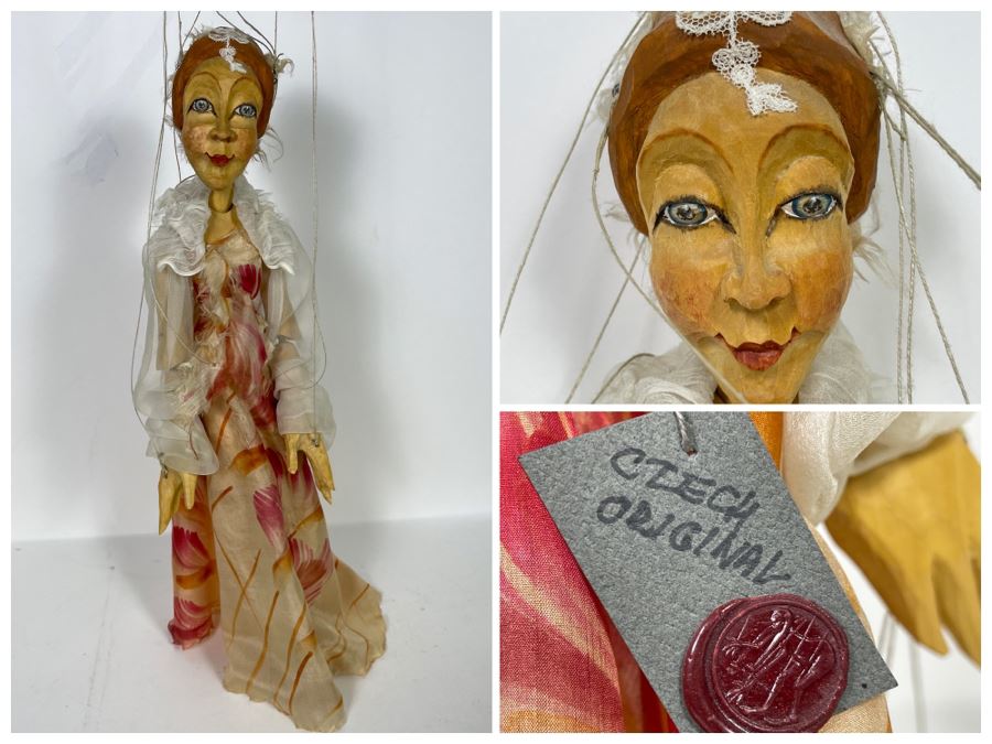 Original Czech Hand Carved Wooden Marionette Puppet 20L