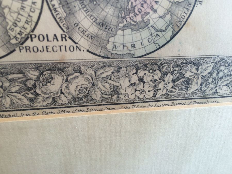 Vintage Map of The World in Hemispheres [Photo 7]