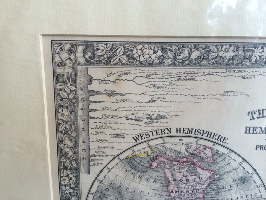 Vintage Map of The World in Hemispheres [Photo 4]