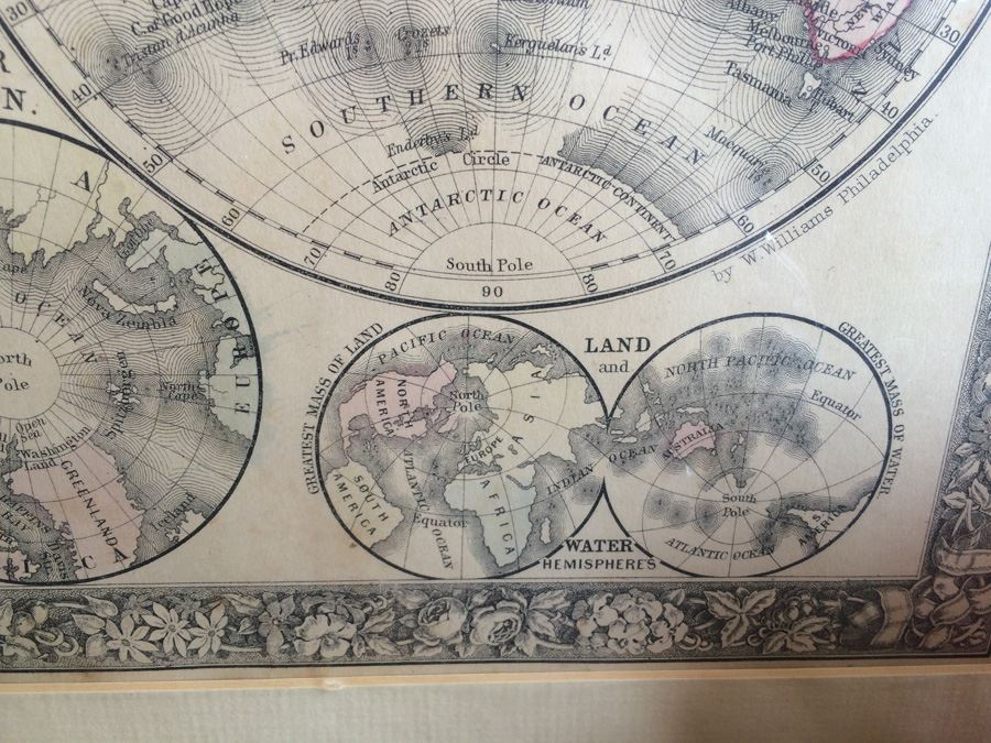 Vintage Map of The World in Hemispheres [Photo 10]