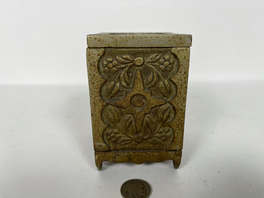 Antique Toy Cast Iron Safe Deposit Safe With 1897 Patent Date 3W X 2.5D X 4H [Photo 7]