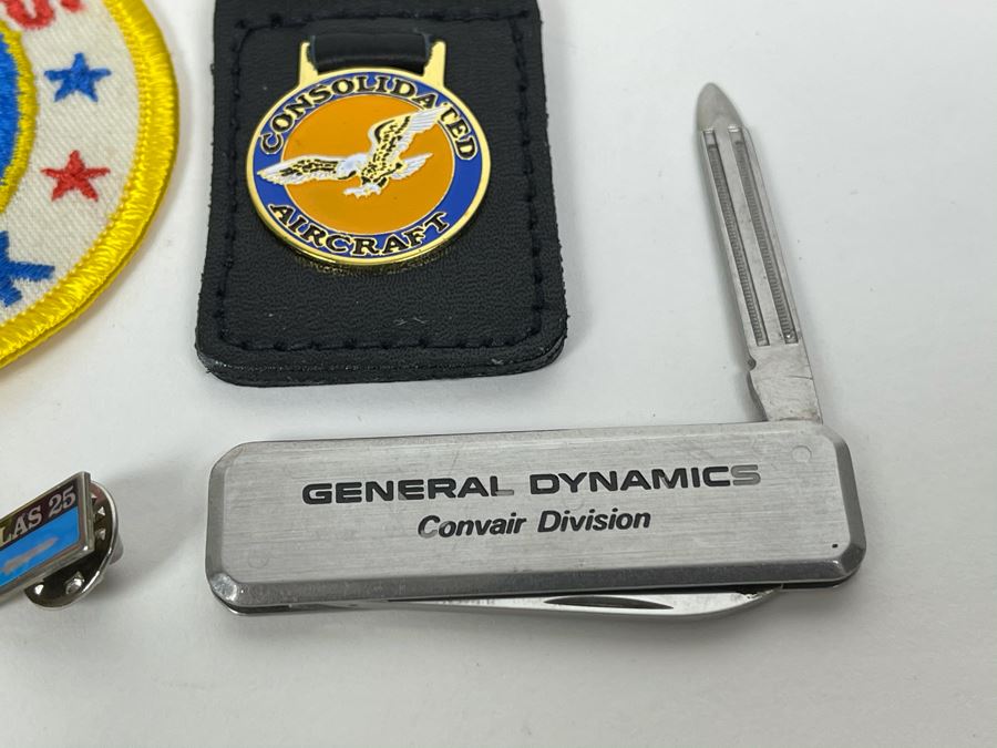 General Dynamics Collectibles Lot Including Tomahawk Patches, General Dynamics Convair Division Pocket Knives And Various Pins Including Atlas Rocket 25 [Photo 7]