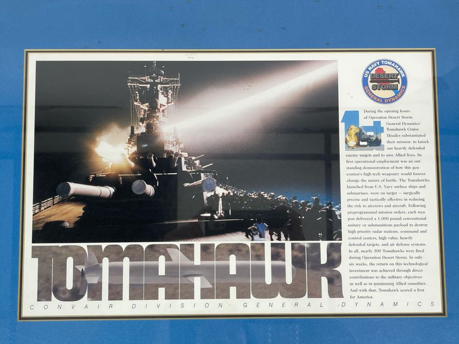 Framed US Navy Tomahawk Missle Convair Division General Dynamics Desert Storm Print 21 X 15 [Photo 2]