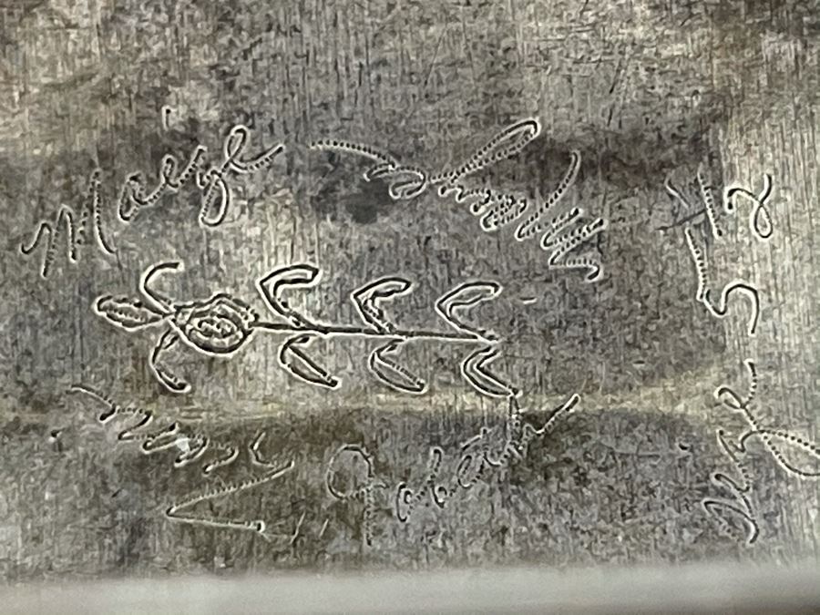 Native American Zuni Signed Sterling Silver And Turquoise Cuff Bracelet Size 5 1/2 Signed Jobeth Mayes Maize 83.2g [Photo 13]