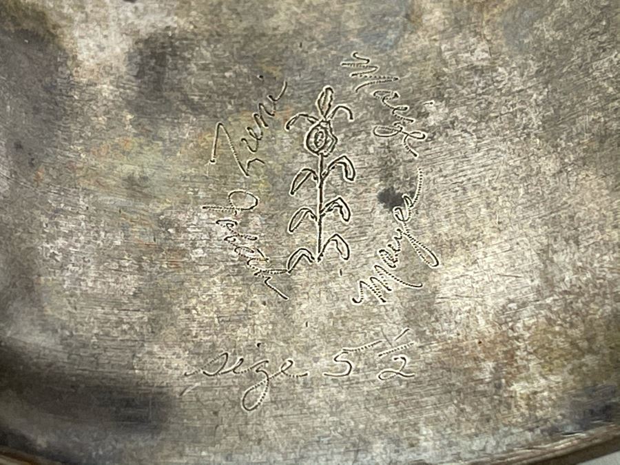 Native American Zuni Signed Sterling Silver And Turquoise Cuff Bracelet Size 5 1/2 Signed Jobeth Mayes Maize 83.2g [Photo 12]