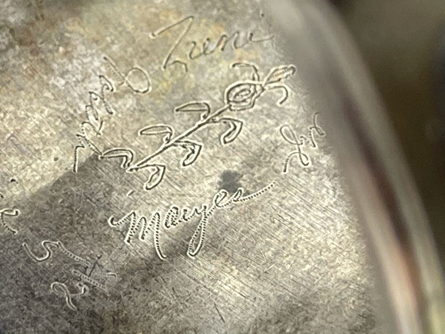 Native American Zuni Signed Sterling Silver And Turquoise Cuff Bracelet Size 5 1/2 Signed Jobeth Mayes Maize 83.2g [Photo 14]