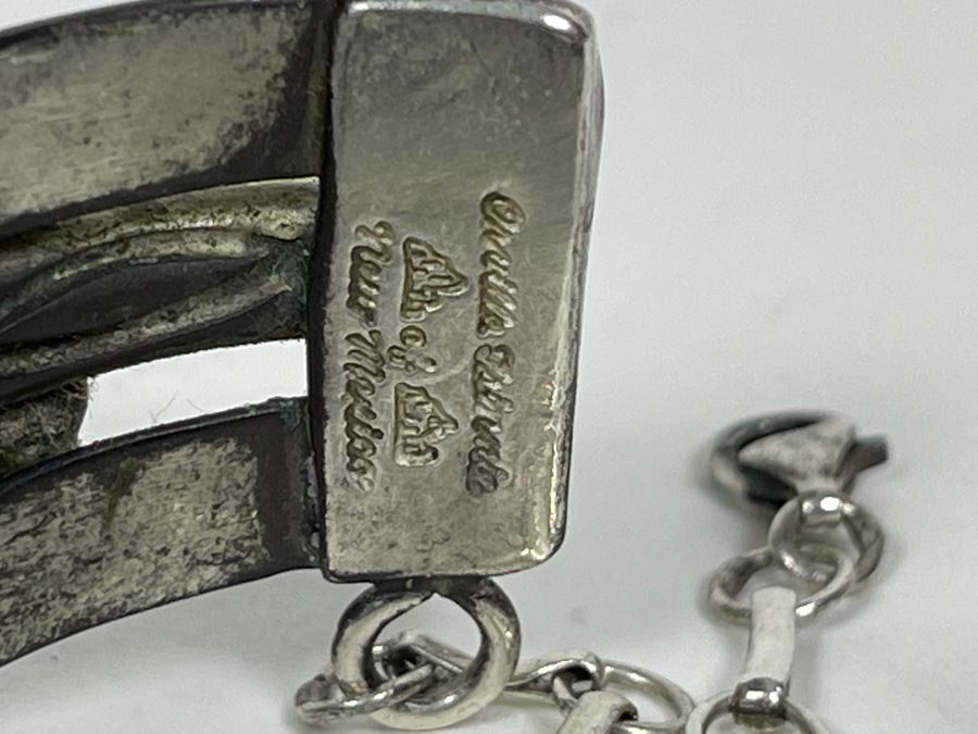 Signed Orville Tsinnie Navajo New Mexico - Lapis Lazuli And Sterling Silver Bracelet 93.5g [Photo 10]