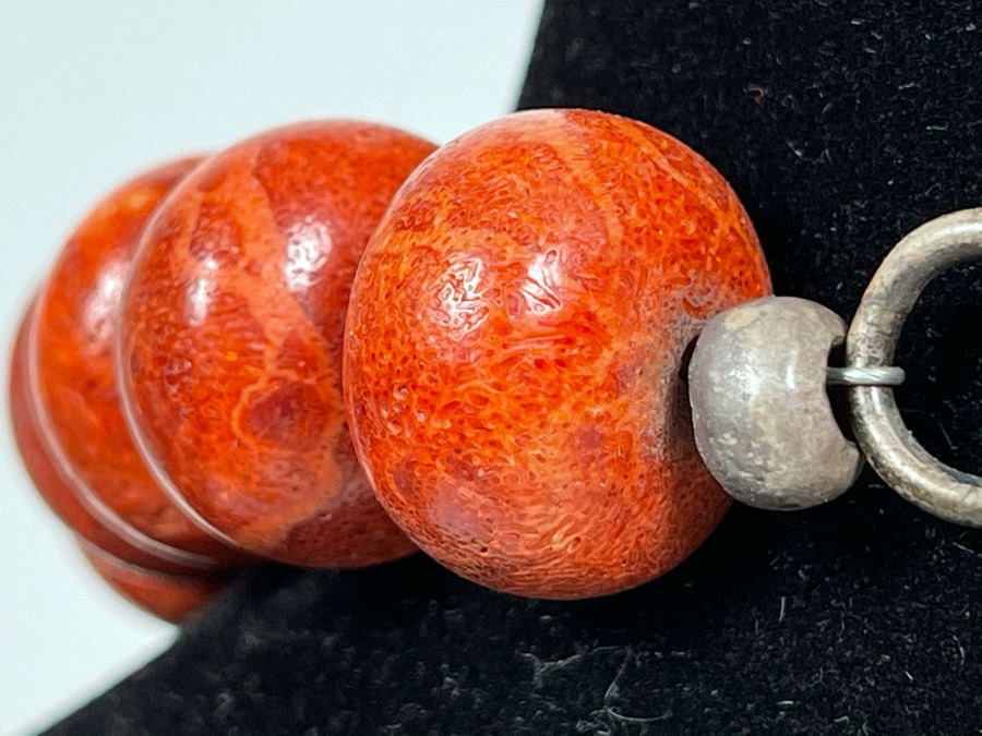 Vintage Chinese Tibetan Sterling Silver Pendant With Red Coral And Turquoise Beaded Necklace Statement Piece 386g [Photo 17]