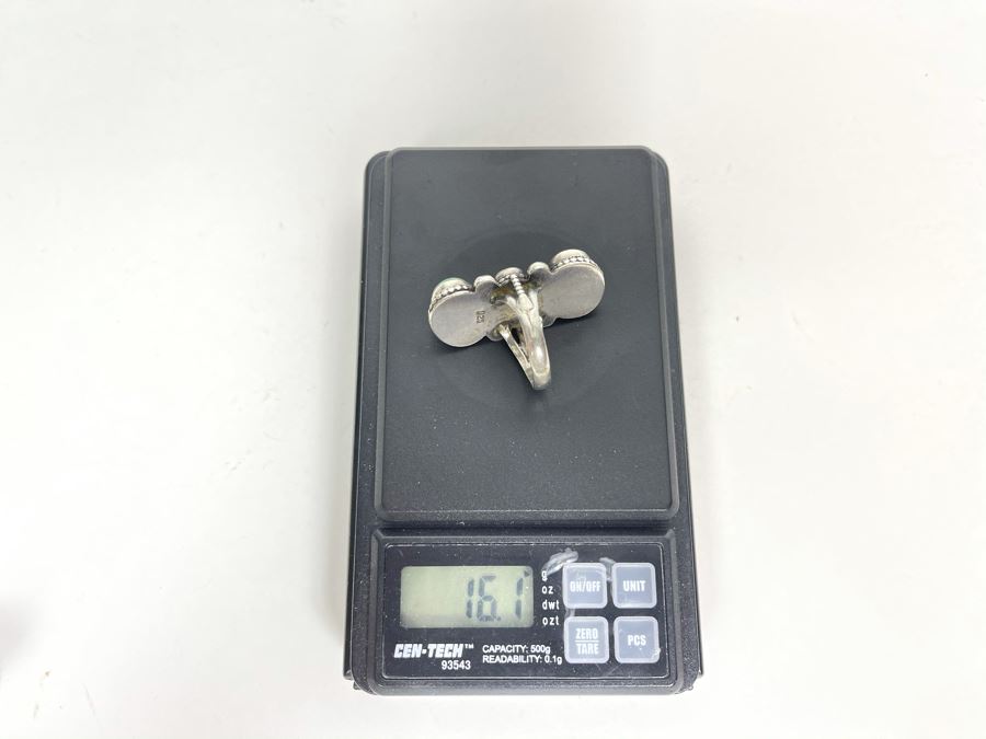 Vintage Sterling Silver Turquoise And Coral Ring Size 8 16.1g [Photo 8]