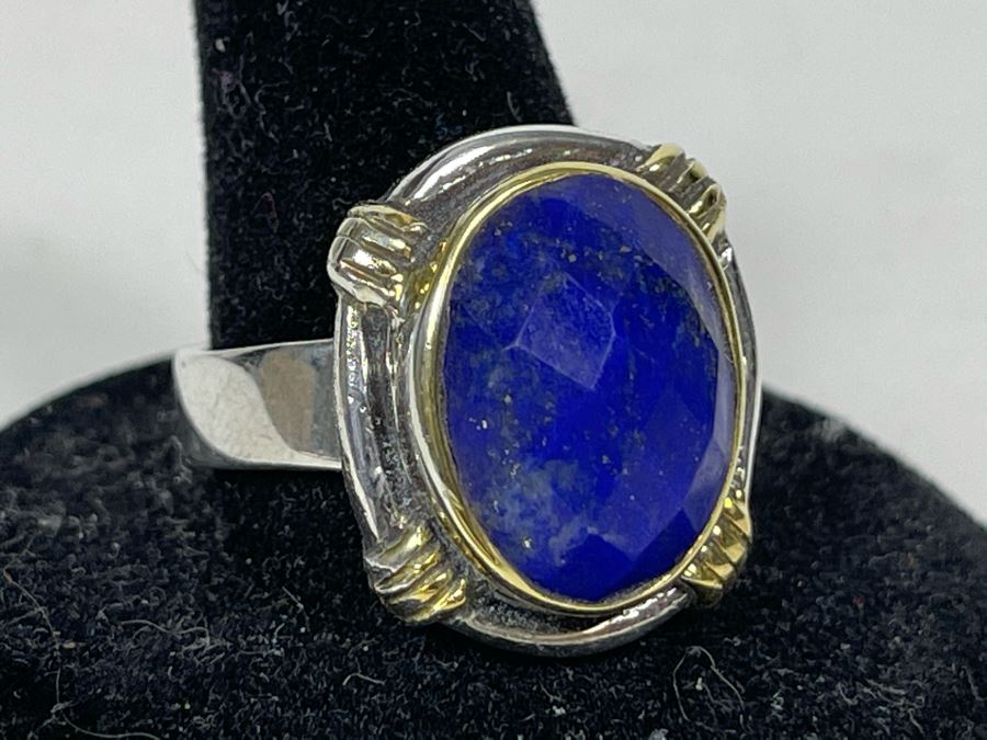 Sterling Silver Lapis Lazuli Ring Size 10.5 9.9g [Photo 3]
