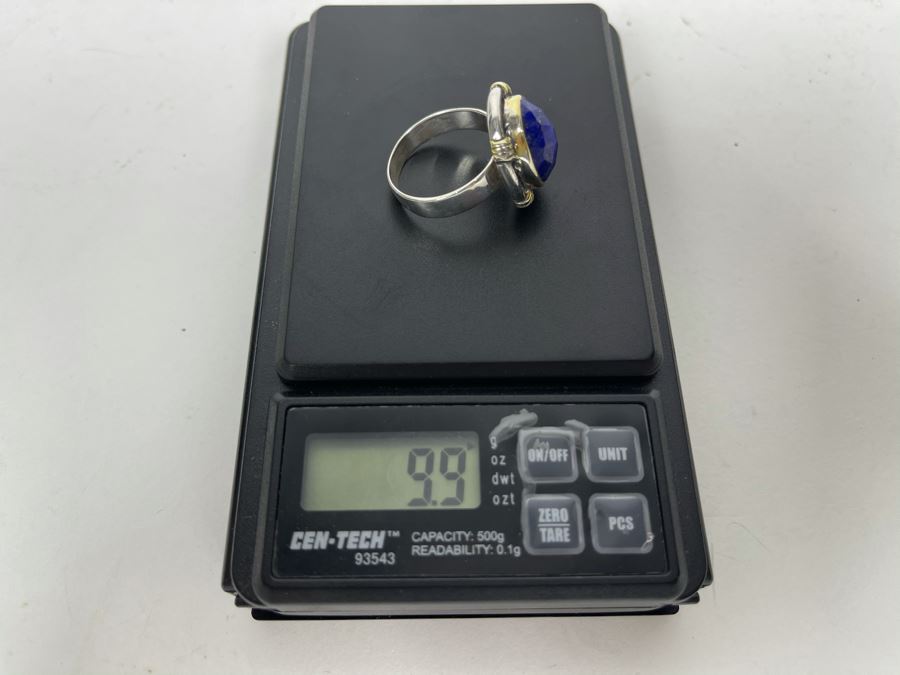 Sterling Silver Lapis Lazuli Ring Size 10.5 9.9g [Photo 9]