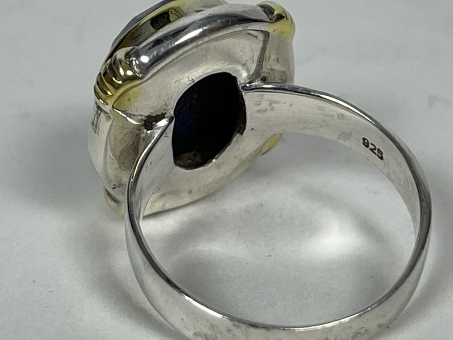 Sterling Silver Lapis Lazuli Ring Size 10.5 9.9g [Photo 7]