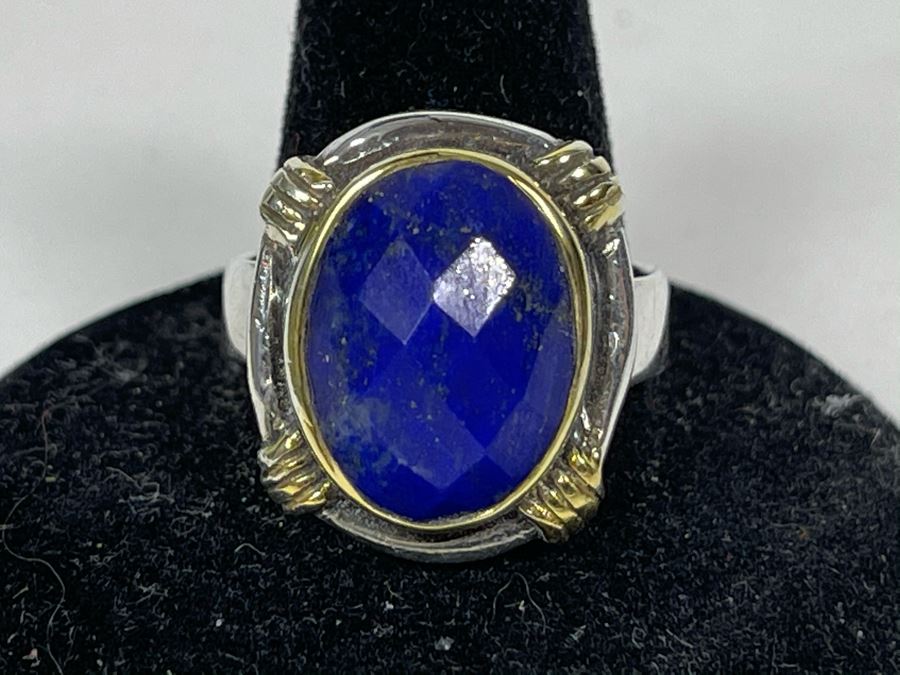 Sterling Silver Lapis Lazuli Ring Size 10.5 9.9g [Photo 4]