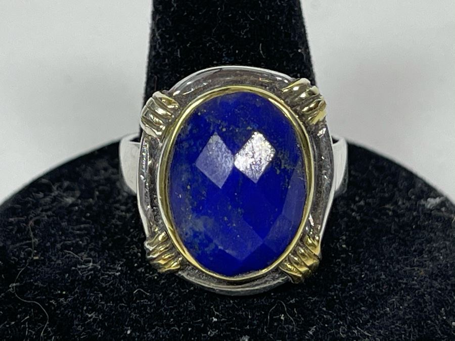 Sterling Silver Lapis Lazuli Ring Size 10.5 9.9g [Photo 1]