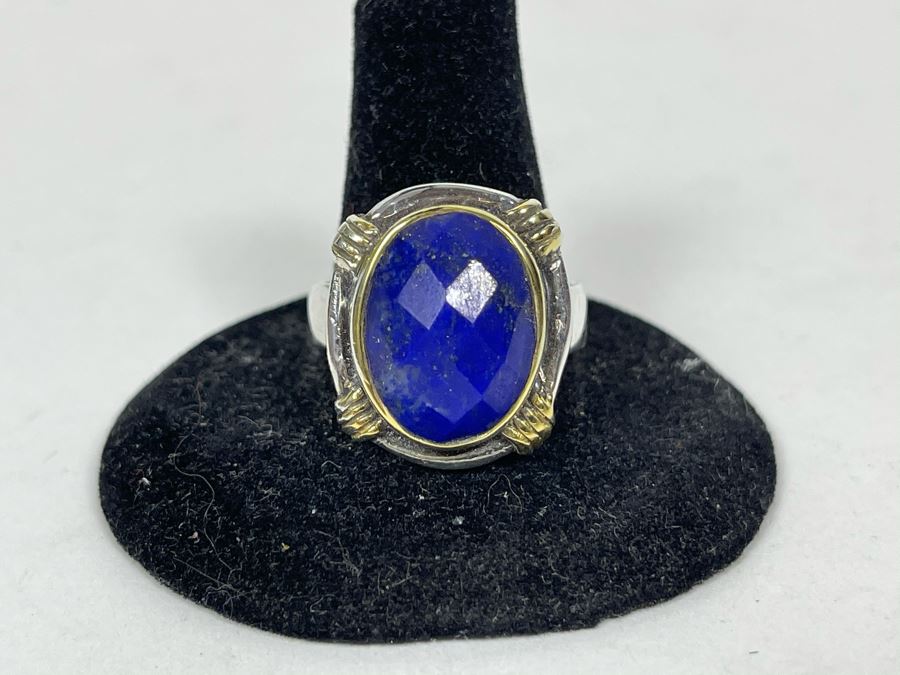 Sterling Silver Lapis Lazuli Ring Size 10.5 9.9g [Photo 2]