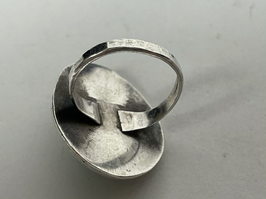 Vinage Native American Sterling Silver Turquoise Ring Size 6.5 9.9g [Photo 6]