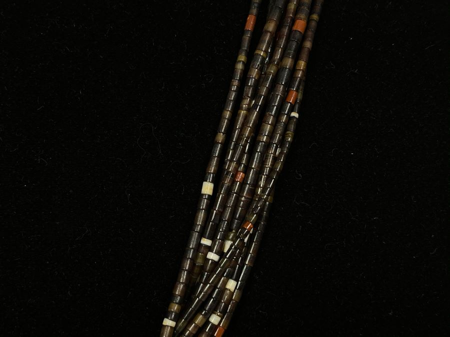 Vintage Native American Multi-Strand Shell Heishi Bead Necklace 30L [Photo 3]