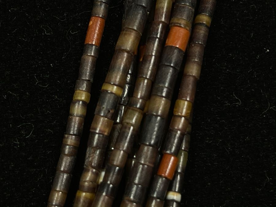 Vintage Native American Multi-Strand Shell Heishi Bead Necklace 30L [Photo 4]