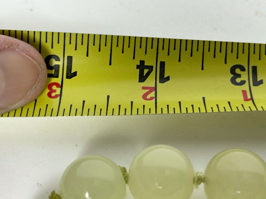 Vintage Jade Bead (0.6' Dia Beads) Necklace 30'L [Photo 15]