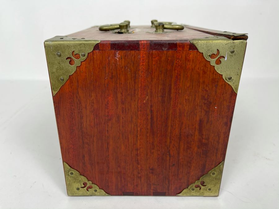 Vintage Chinese Mahjong Set Bamboo And Bone Tiles With Rosewood Wooden 5-Drawer Box 9.5W X 6D X 6.5H [Photo 32]