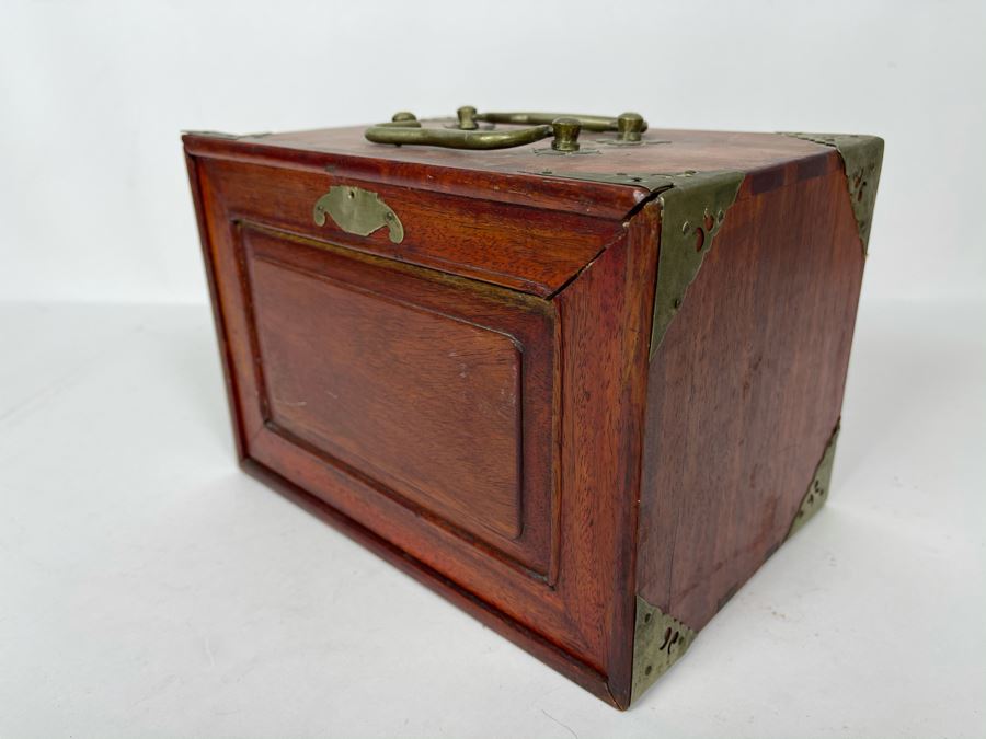 Vintage Chinese Mahjong Set Bamboo And Bone Tiles With Rosewood Wooden 5-Drawer Box 9.5W X 6D X 6.5H [Photo 28]