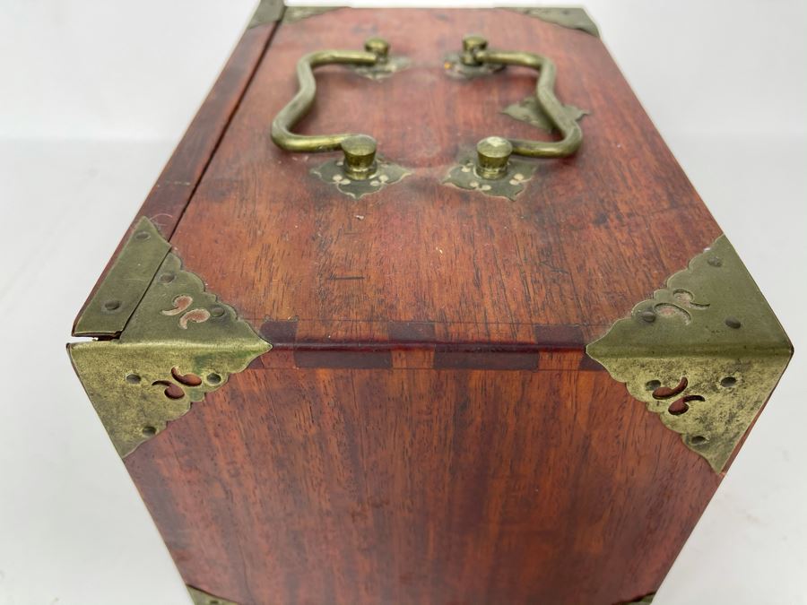 Vintage Chinese Mahjong Set Bamboo And Bone Tiles With Rosewood Wooden 5-Drawer Box 9.5W X 6D X 6.5H [Photo 30]