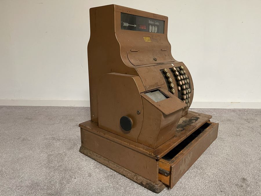 Vintage Metal Cash Register - Very Heavy 18W X 15D X 22H [Photo 8]