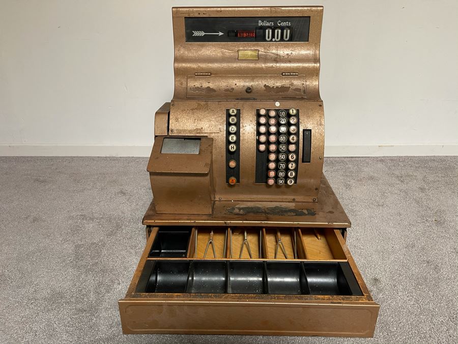 Vintage Metal Cash Register - Very Heavy 18W X 15D X 22H [Photo 2]