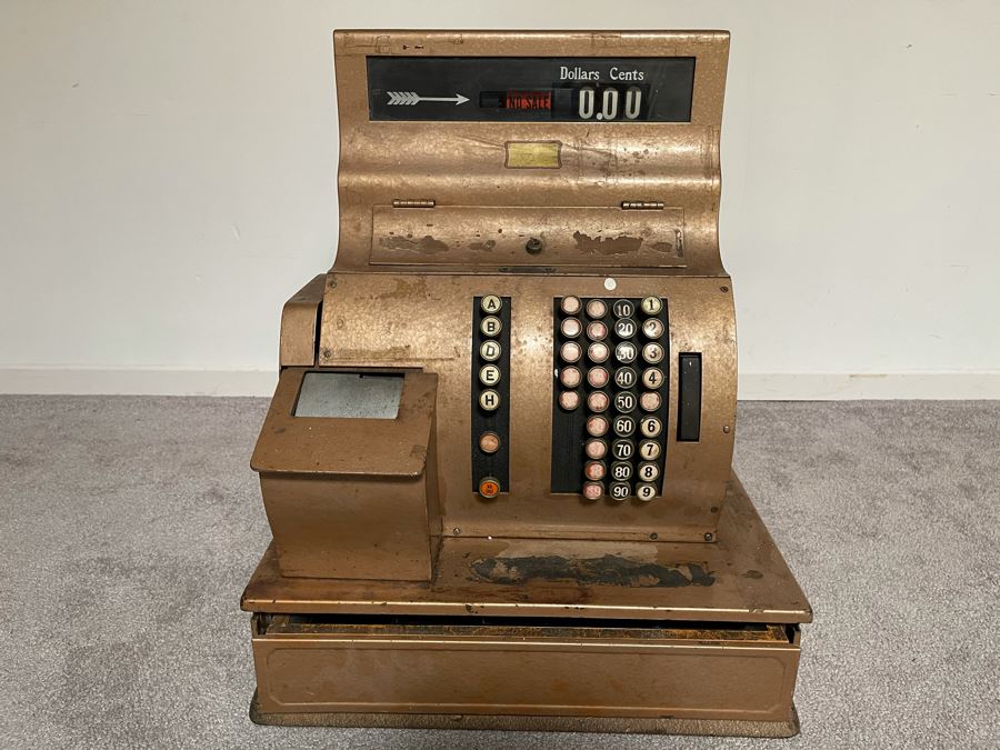 Vintage Metal Cash Register - Very Heavy 18W X 15D X 22H [Photo 3]