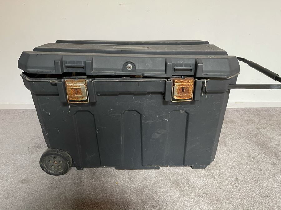 Various Horse Tack And Plastic Storage Container With Wheels 36W X 22D X 26H [Photo 2]